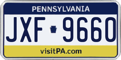 PA license plate JXF9660