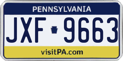 PA license plate JXF9663
