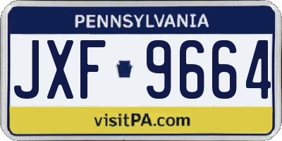 PA license plate JXF9664