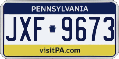 PA license plate JXF9673