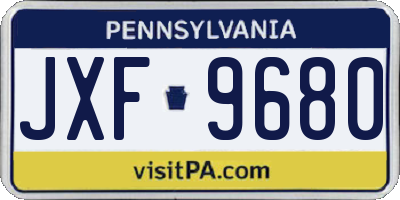 PA license plate JXF9680