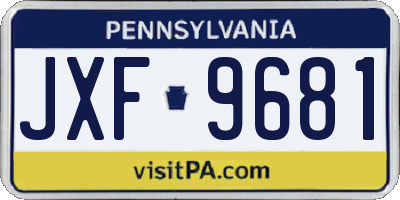 PA license plate JXF9681