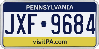 PA license plate JXF9684