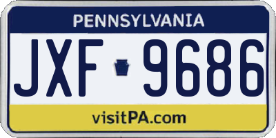 PA license plate JXF9686