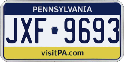 PA license plate JXF9693