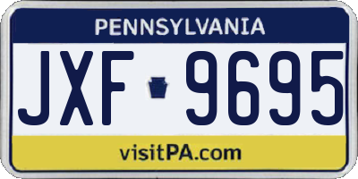 PA license plate JXF9695