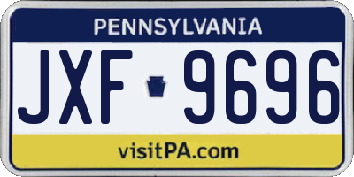 PA license plate JXF9696