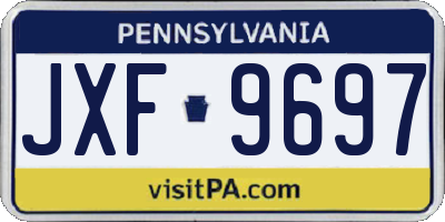 PA license plate JXF9697