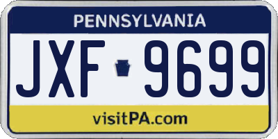PA license plate JXF9699