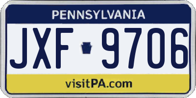 PA license plate JXF9706