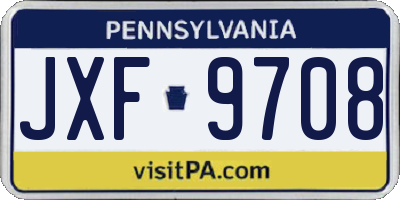 PA license plate JXF9708