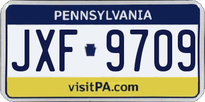 PA license plate JXF9709