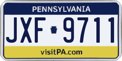 PA license plate JXF9711