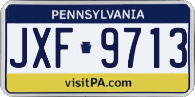 PA license plate JXF9713