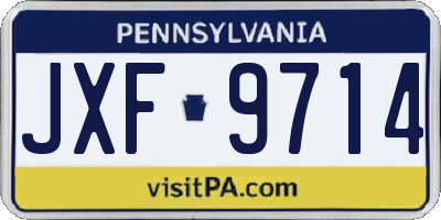 PA license plate JXF9714
