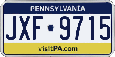 PA license plate JXF9715