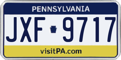 PA license plate JXF9717