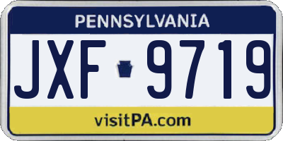 PA license plate JXF9719