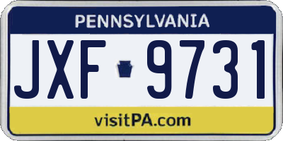 PA license plate JXF9731