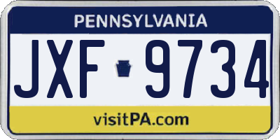 PA license plate JXF9734
