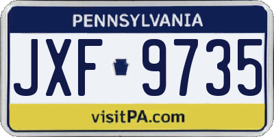 PA license plate JXF9735