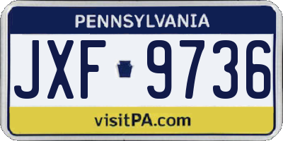 PA license plate JXF9736