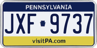 PA license plate JXF9737