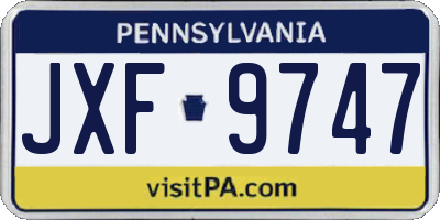 PA license plate JXF9747