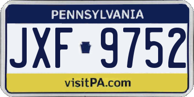 PA license plate JXF9752
