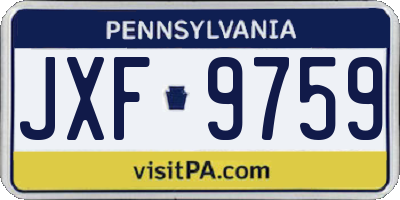 PA license plate JXF9759