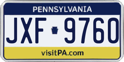 PA license plate JXF9760