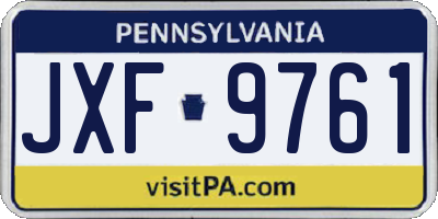PA license plate JXF9761