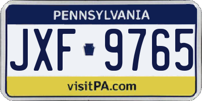 PA license plate JXF9765