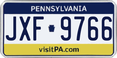 PA license plate JXF9766