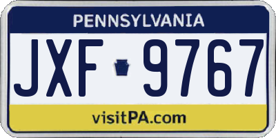 PA license plate JXF9767