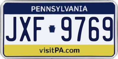PA license plate JXF9769