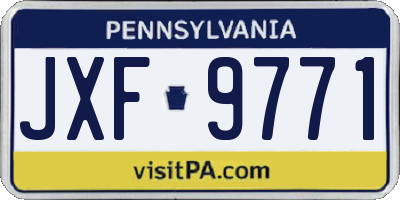 PA license plate JXF9771