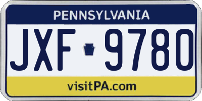 PA license plate JXF9780