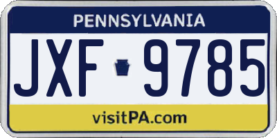 PA license plate JXF9785