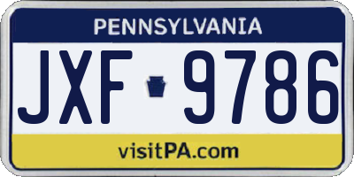 PA license plate JXF9786
