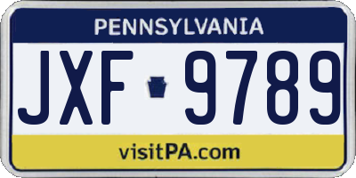 PA license plate JXF9789