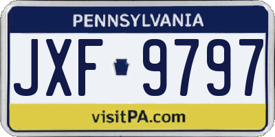 PA license plate JXF9797