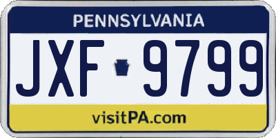 PA license plate JXF9799