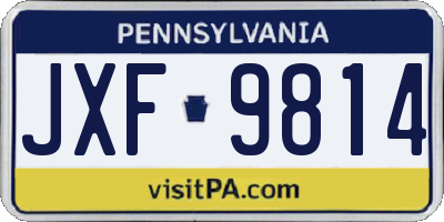 PA license plate JXF9814