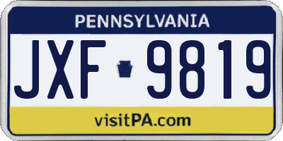 PA license plate JXF9819