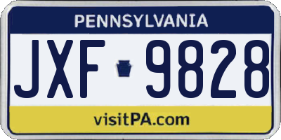 PA license plate JXF9828