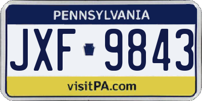 PA license plate JXF9843