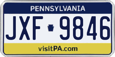 PA license plate JXF9846