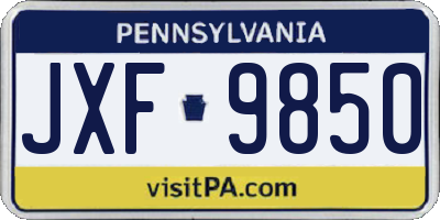 PA license plate JXF9850