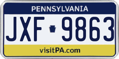 PA license plate JXF9863